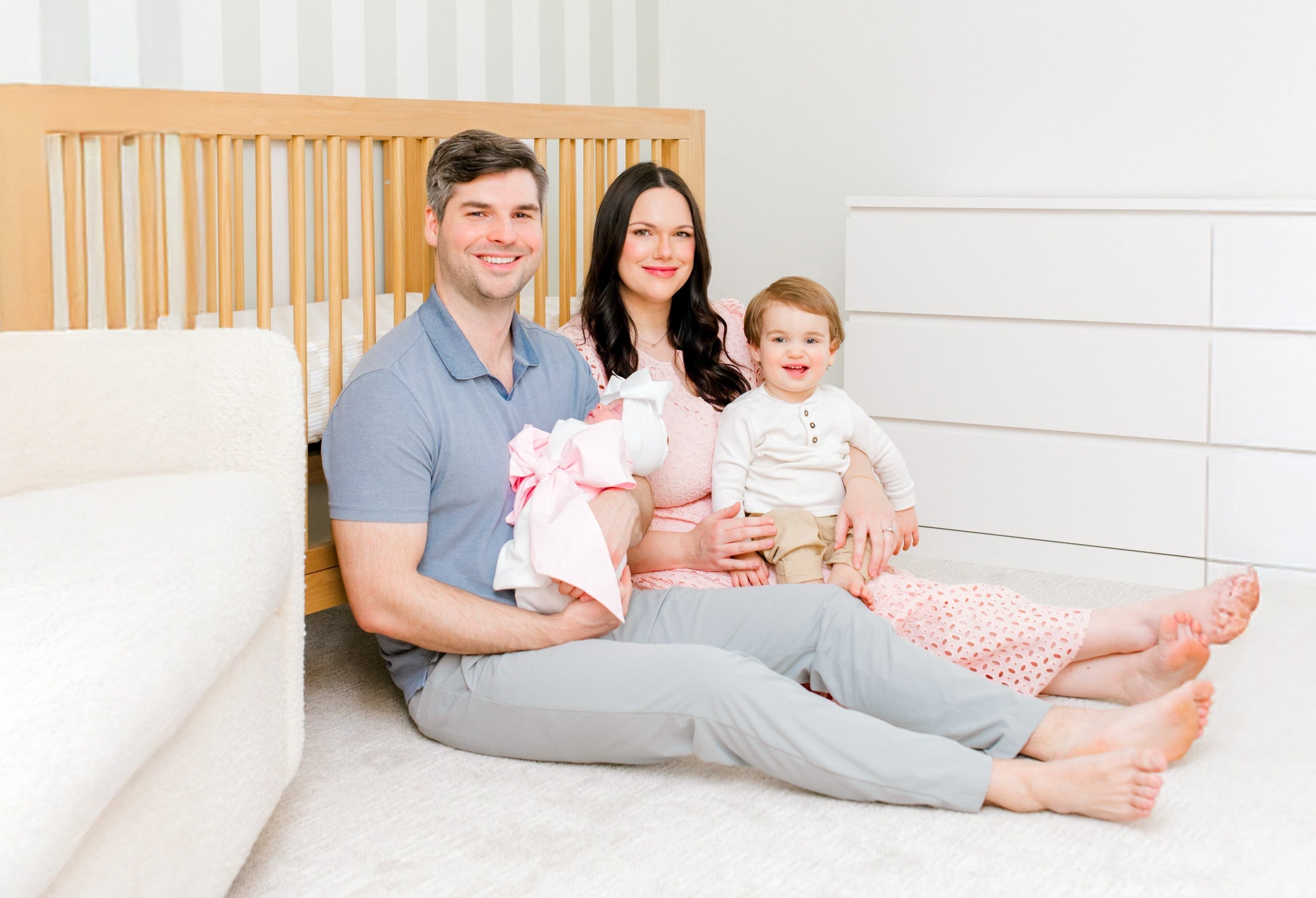 Harbor Family: Mom, Dad, Baby Girl, Toddler Son in nursery
