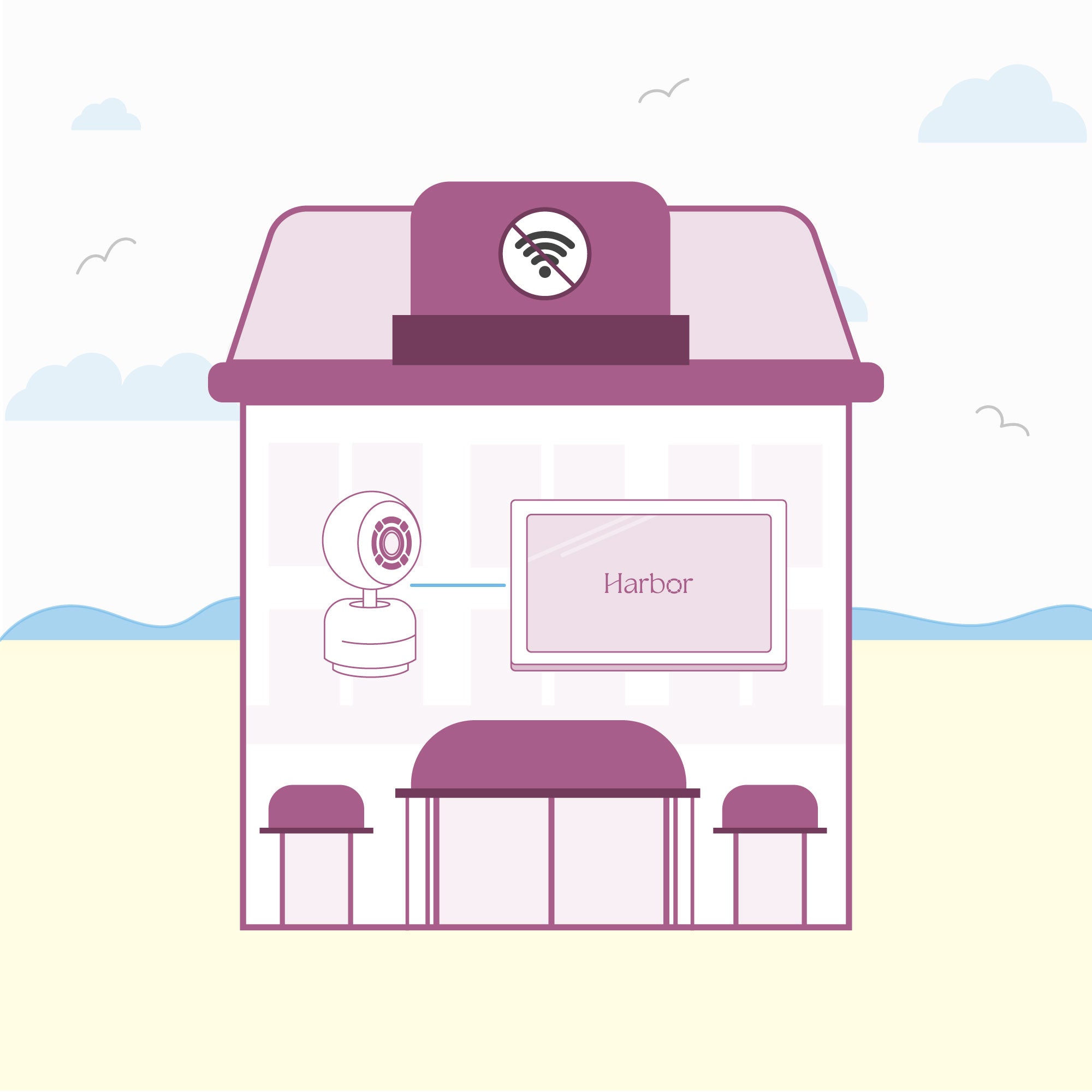 Harbor Baby Monitor–Direct Connection Mode Graphic–Works without WiFi