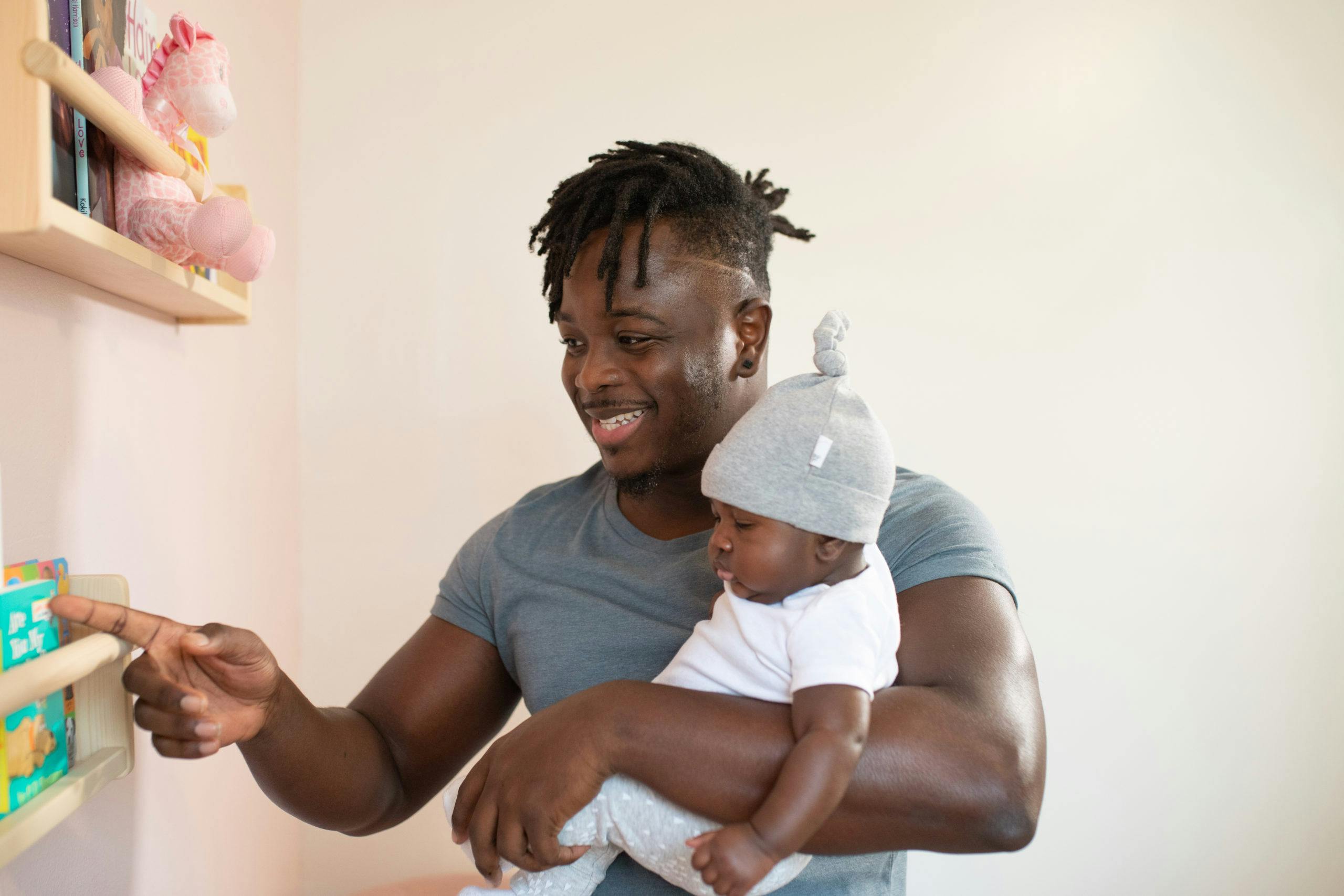 dad holding baby